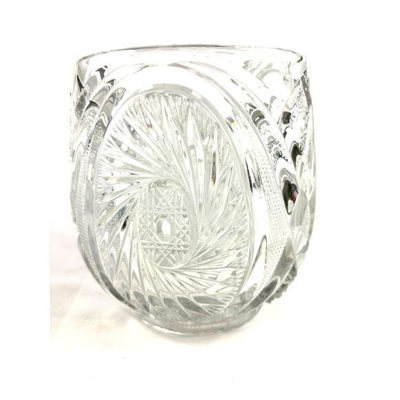 Antique EAPG Three Mold Victorian Pressed Glass Jar Ice Bucket 6.5" - Picture 8 of 16